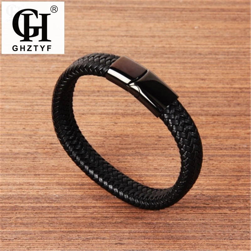 Stainless Steel Bracelet For Men 2018 Black Leather Magnetic Buckle Punk Bracelets Drop Shipping Cortex Weave Jewelry Pulseira
Stainless Steel Bracelet For Men 2018 Black Leather Magnetic Buckle Punk Bracelets Drop Shipping Cortex Weave Jewelry Pulseira