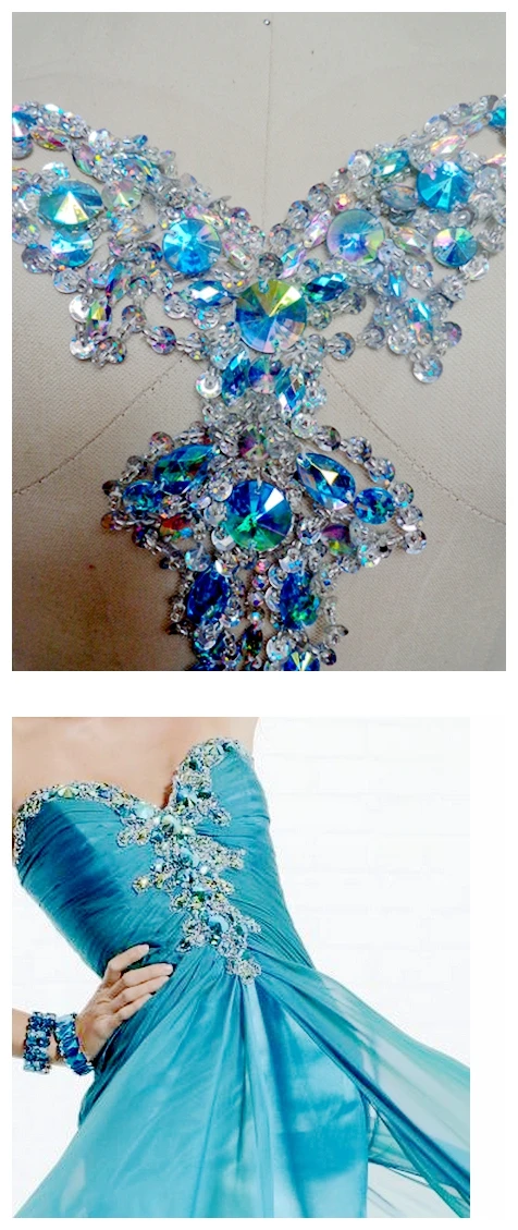 Hand made crystal patches sky blue/clear AB colour sew on Sequins Rhinestones applique 33*23cm for top dress skirt
Hand made crystal patches sky blue/clear AB colour sew on Sequins Rhinestones applique 33*23cm for top dress skirt