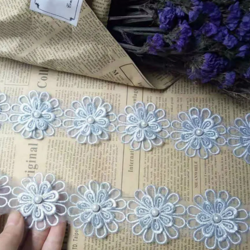 10x Light Blue Pearl Flower DIY Soluble Wedding Lace Trim Knitting Embroidered Handmade Patchwork Ribbon Sewing Supplies Craft
10x Light Blue Pearl Flower DIY Soluble Wedding Lace Trim Knitting Embroidered Handmade Patchwork Ribbon Sewing Supplies Craft