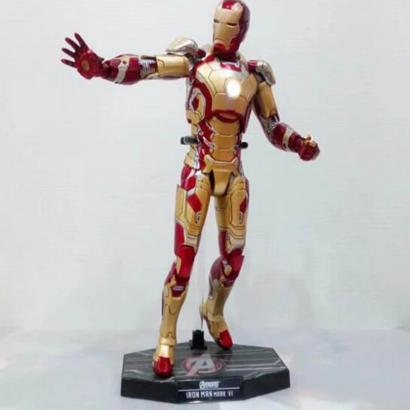 LED Light HC Iron Man Mark MK 42 RED x GOLD PVC Action Figure Collectible Model Toy with LED Light 28cm (3)