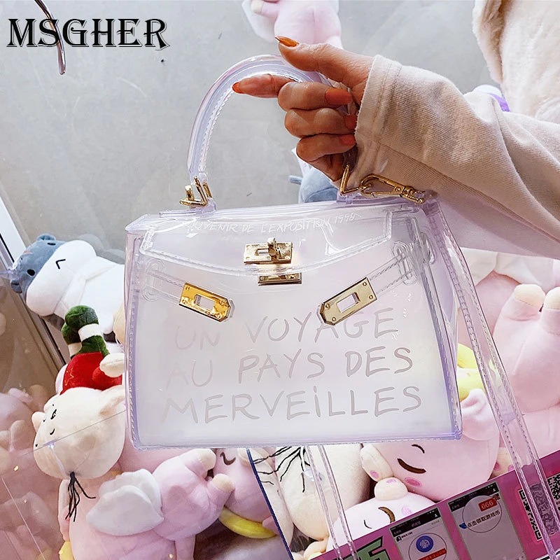 MSGHER Clear Transparent PVC Shoulder Bags Women Candy Color Jelly Bag Purse Solid Color Handbags Large Capacity Crossbody Bag
MSGHER Clear Transparent PVC Shoulder Bags Women Candy Color Jelly Bag Purse Solid Color Handbags Large Capacity Crossbody Bag
