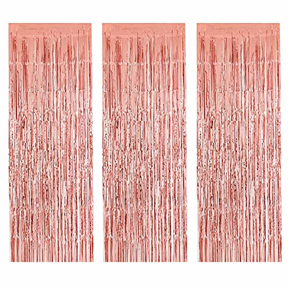 3 Pack Metallic 3.3ft x 10 ft Foil Fringe Shiny Curtains Door Window Party Photo Backdrop Wedding Decoration
3 Pack Metallic 3.3ft x 10 ft Foil Fringe Shiny Curtains Door Window Party Photo Backdrop Wedding Decoration