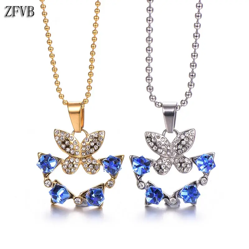 ZFVB Fashion Butterfly Pendant Necklaces for Women Stainless Steel Exquisite Blue CZ zircon Party Wedding Necklace Jewelry Gift
ZFVB Fashion Butterfly Pendant Necklaces for Women Stainless Steel Exquisite Blue CZ zircon Party Wedding Necklace Jewelry Gift