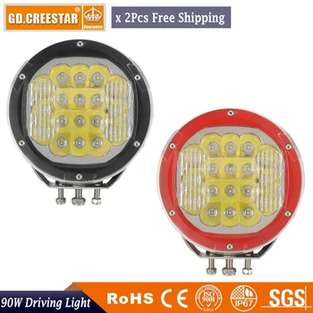 90Watts 7inch round LED Driving Light Black Red 12V OffRoad Led Work Lights Combo Beam 12v 24v for offroad Truck SUV Car Pair
90Watts 7inch round LED Driving Light Black Red 12V OffRoad Led Work Lights Combo Beam 12v 24v for offroad Truck SUV Car Pair