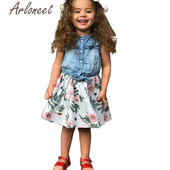 ARLONEET Clothes baby girl Sleeveless dress Denim Tutu dress Bow soft kids casual 2pcs 2019 Summer princess party girls dresses
ARLONEET Clothes baby girl Sleeveless dress Denim Tutu dress Bow soft kids casual 2pcs 2019 Summer princess party girls dresses