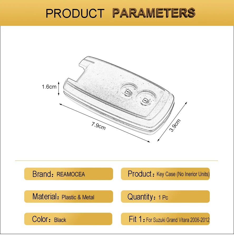 Reamocea 2 Button ABS Remote Key Case Shell Cover Fob For Suzuki SX4 2006 - 2010 For Swift XL-7 For Suzuki Grand Vitara 2012 (14)