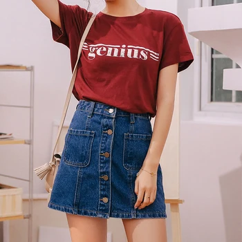 Denim Skirt High Waist A-line Mini Skirts Women 2019 Summer Single Button Pockets Blue Jeans Short Skirt
Denim Skirt High Waist A-line Mini Skirts Women 2019 Summer Single Button Pockets Blue Jeans Short Skirt