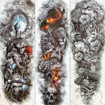 Full Arm Leg Painting Fake Temporary Tattoo Sticker Fire Butterfly Lion Henna Tatoo For Men Women Body Art Waterproof 3D Tattoos
Full Arm Leg Painting Fake Temporary Tattoo Sticker Fire Butterfly Lion Henna Tatoo For Men Women Body Art Waterproof 3D Tattoos