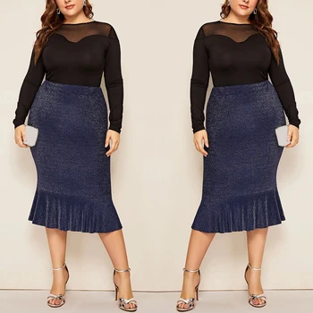 2019 new women's fashion first generation large size bright silk purple slim ruffled skirt 4XL (A661)
2019 new women's fashion first generation large size bright silk purple slim ruffled skirt 4XL (A661)