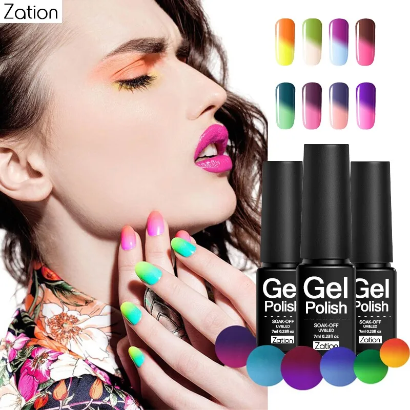 Zation Fashion Chameleon Temperature Changing Color Nail Gel Polish 29 Colors UV Gel Soak-off Semi-permanent Varnish Nail Design
Zation Fashion Chameleon Temperature Changing Color Nail Gel Polish 29 Colors UV Gel Soak-off Semi-permanent Varnish Nail Design