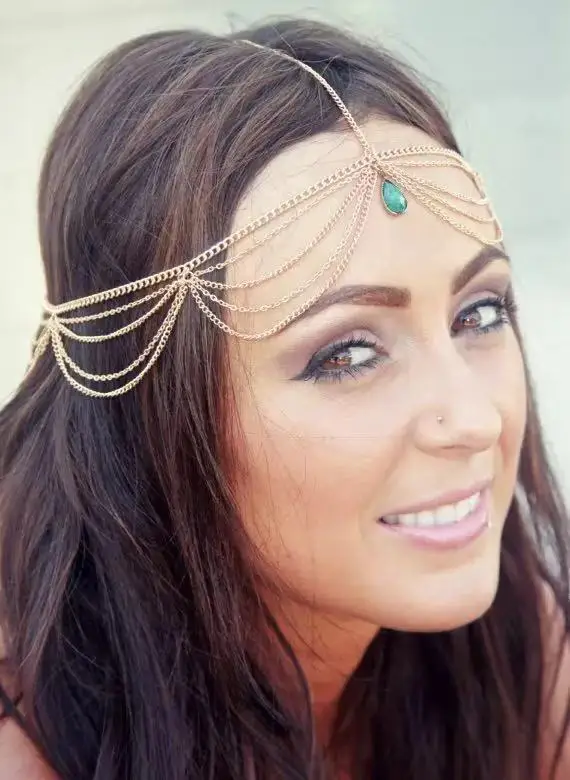 Charm Turquoises Head Chain For Women Layered Tassel Gold Color Headband Boho Fashion Female Jewelry Gift
Charm Turquoises Head Chain For Women Layered Tassel Gold Color Headband Boho Fashion Female Jewelry Gift