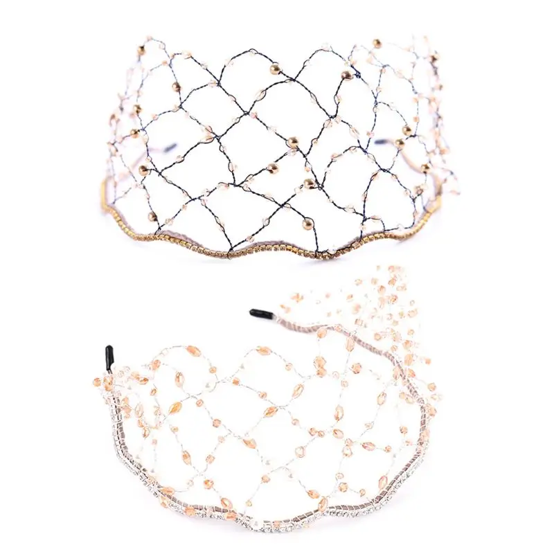 Bride Headband Rhinestone Crystal Pearl Luxury Women Wedding Headdress Tiara Hoop Net Mesh Bridal Headwear Charms Hair Jewelry
Bride Headband Rhinestone Crystal Pearl Luxury Women Wedding Headdress Tiara Hoop Net Mesh Bridal Headwear Charms Hair Jewelry