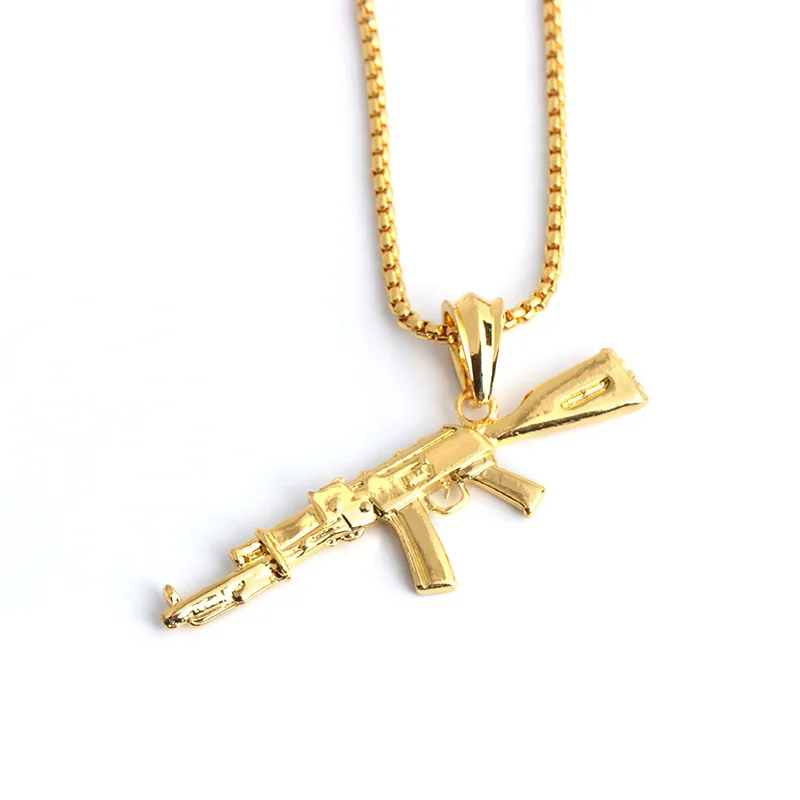 Fashion Cool Ak47 Gun Pendant Necklace European Hip Hop Jewelry Stainless Steel Gold Silver Color Long Chain
Fashion Cool Ak47 Gun Pendant Necklace European Hip Hop Jewelry Stainless Steel Gold Silver Color Long Chain