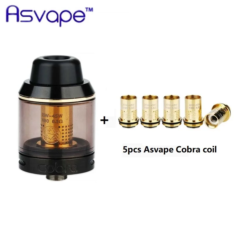 

Original Asvape Cobra Subohm Tank 3.8ml with 0.5ohm Ni80 Coil & 24mm Diameter Atomizer Easy Top Filling Vapor