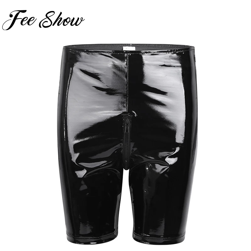 FEESHOW Black Women Punk Shinny Welook Patent Leather Knee Lengh Zippered Crotch Moto & Biker Skinny Tight Pants Dancingwear
FEESHOW Black Women Punk Shinny Welook Patent Leather Knee Lengh Zippered Crotch Moto & Biker Skinny Tight Pants Dancingwear