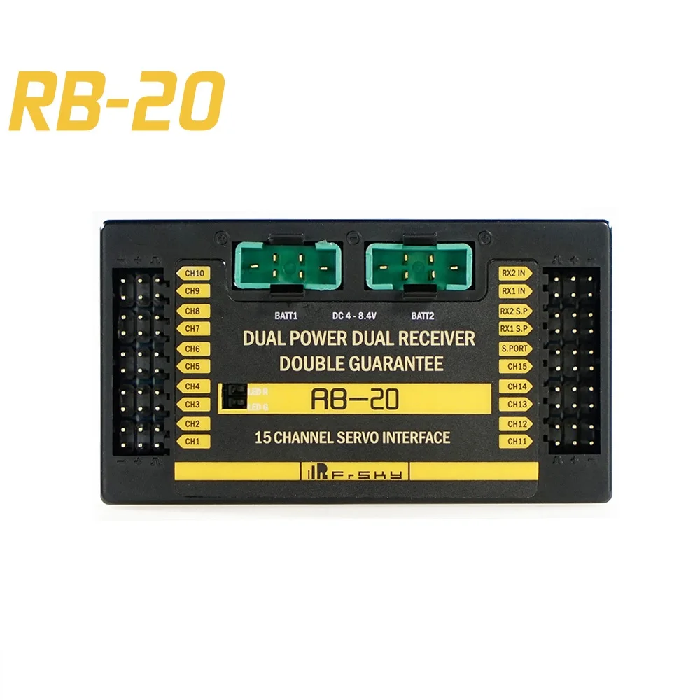 FrSky Redundancy Bus RB20 Telemetry Auto-switch & Maximum current-output Up to 10A
FrSky Redundancy Bus RB20 Telemetry Auto-switch & Maximum current-output Up to 10A