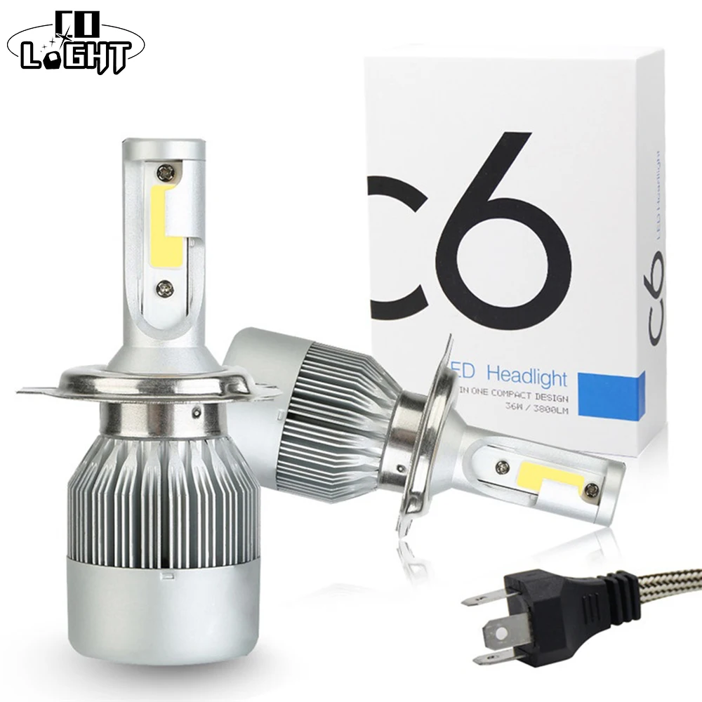 Со светом 1 пара LED H4 72 Вт 36 Габаритные огни противотуманные фары 8-48 В 7200lm для Лада