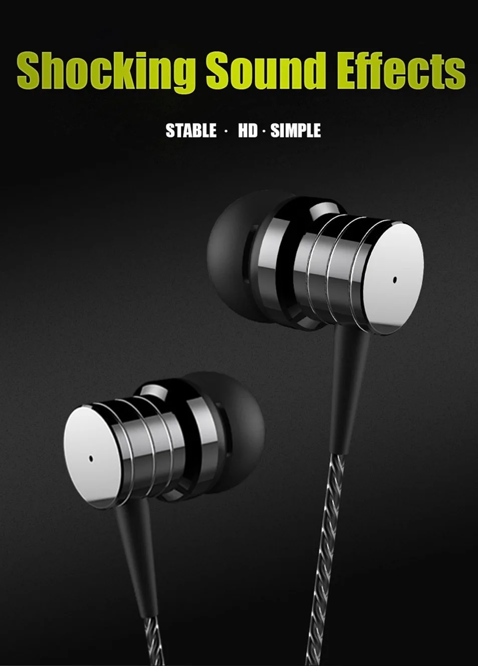Stereo Earphone Hifi Music Bass Earbuds Headphones In-ear with Mic for Phone Xiaomi iPhone Sony Computer PC Mp3 Sports Earphones (10)