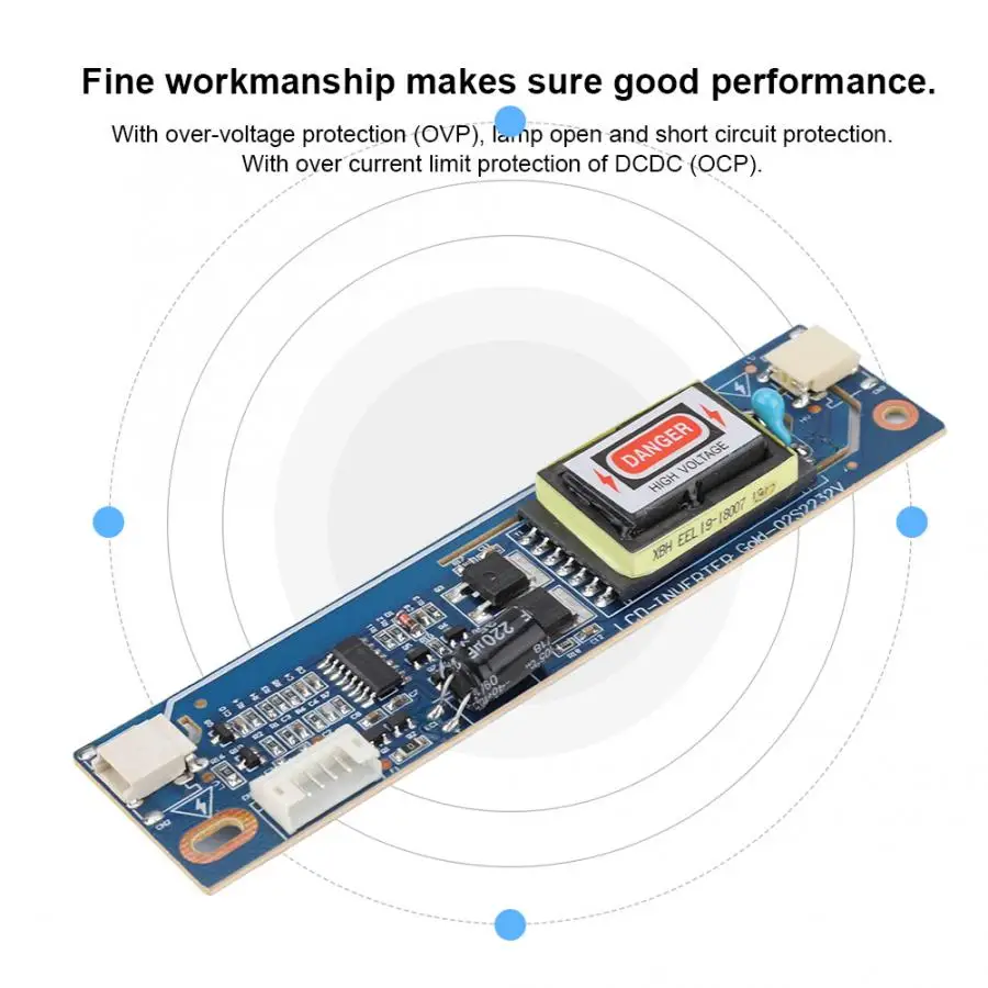 CCFL Dual Lamp Large Port High Pressure Inverter Board for 10-22" LCD Screen Backlight 10-28V
CCFL Dual Lamp Large Port High Pressure Inverter Board for 10-22" LCD Screen Backlight 10-28V