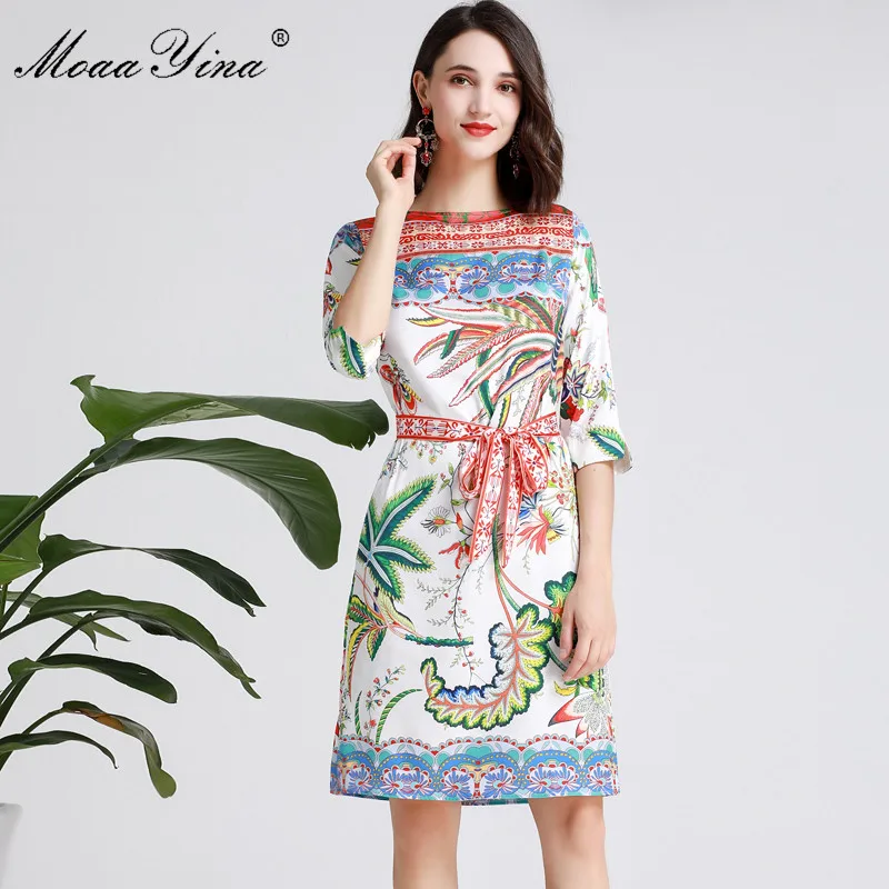 MoaaYina Fashion Designer Runway dress Spring Summer Women Dress Half sleeve Floral-Print Holiday Dresses 
MoaaYina Fashion Designer Runway dress Spring Summer Women Dress Half sleeve Floral-Print Holiday Dresses