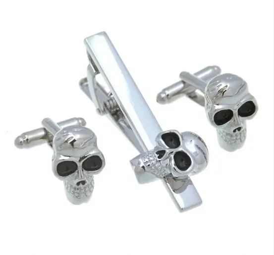 5Sets/lot Skull Cufflinks + Tie Clip Sets Silver Skeleton Cuff Link Tie Pin Bars Set Copper Made Men's Jewelry Accessory Gift
5Sets/lot Skull Cufflinks + Tie Clip Sets Silver Skeleton Cuff Link Tie Pin Bars Set Copper Made Men's Jewelry Accessory Gift