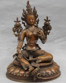 11" Pure Bronze Green Tara Mahayana Buddhism enlightenment Goddess Buddha Statue
11" Pure Bronze Green Tara Mahayana Buddhism enlightenment Goddess Buddha Statue