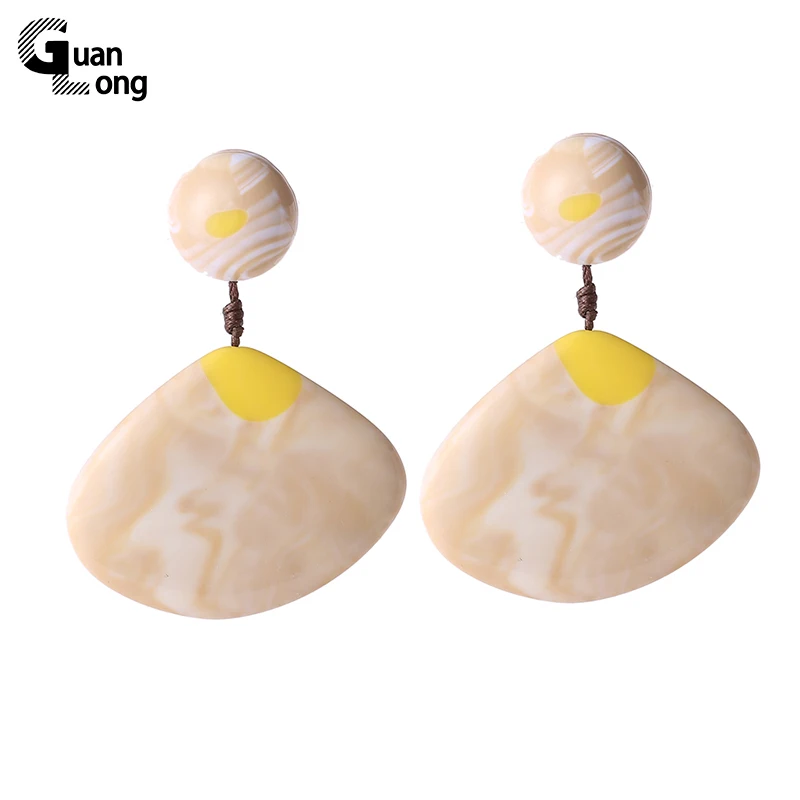 High Quality Natural Resin Stone Earrings Women Drop Earing Fashion Chic Fanshaped Brincos Wholesale 7 Colors
High Quality Natural Resin Stone Earrings Women Drop Earing Fashion Chic Fanshaped Brincos Wholesale 7 Colors