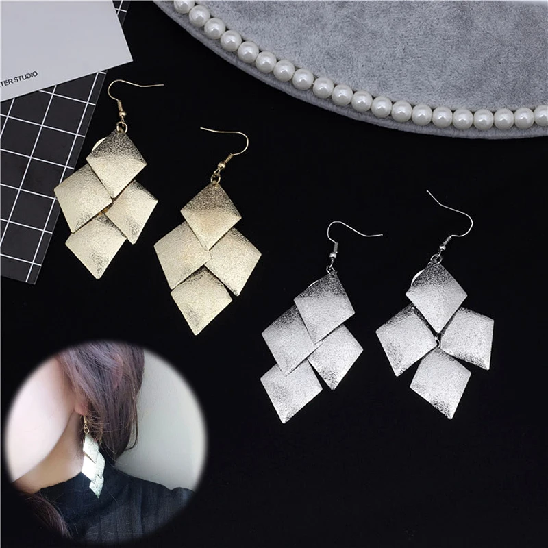 1 Pair Girl Rhombus Frosted Tassel Jewelry Earrings Personality Eardrop Women Simple Exaggerated Punk Club Dangler Accessories
1 Pair Girl Rhombus Frosted Tassel Jewelry Earrings Personality Eardrop Women Simple Exaggerated Punk Club Dangler Accessories