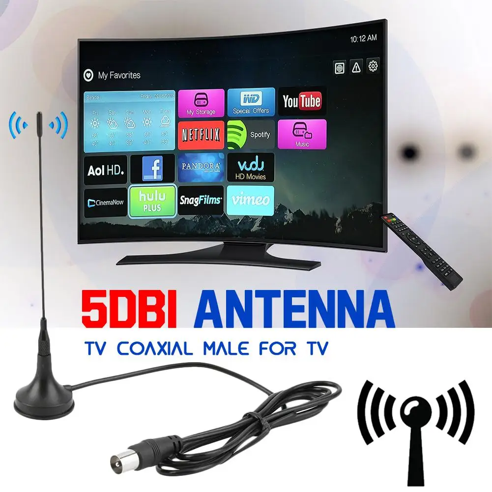 High Quality 1080P DVB-T TV HDTV Antenna Digital VHF UHF 50 Miles 5dBi Antenna For DVB-T Digital Terrestrial TV Receiver
High Quality 1080P DVB-T TV HDTV Antenna Digital VHF UHF 50 Miles 5dBi Antenna For DVB-T Digital Terrestrial TV Receiver