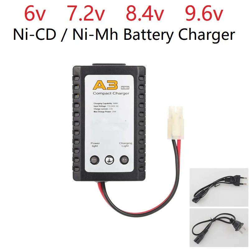 

Professional edition A3 Charger 6v 7.2v 8.4v 9.6v Battery Charger for NiCd NiMH battery with Tamiya Plug Kep-2p Plug For RC toys