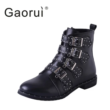 2017 Woman Black Belt Buckle Punk shoes PU Leather Ankle Boots Metal Rivet Gothic Shoes Retro Motorcycle Boot for Autumn Winter
2017 Woman Black Belt Buckle Punk shoes PU Leather Ankle Boots Metal Rivet Gothic Shoes Retro Motorcycle Boot for Autumn Winter