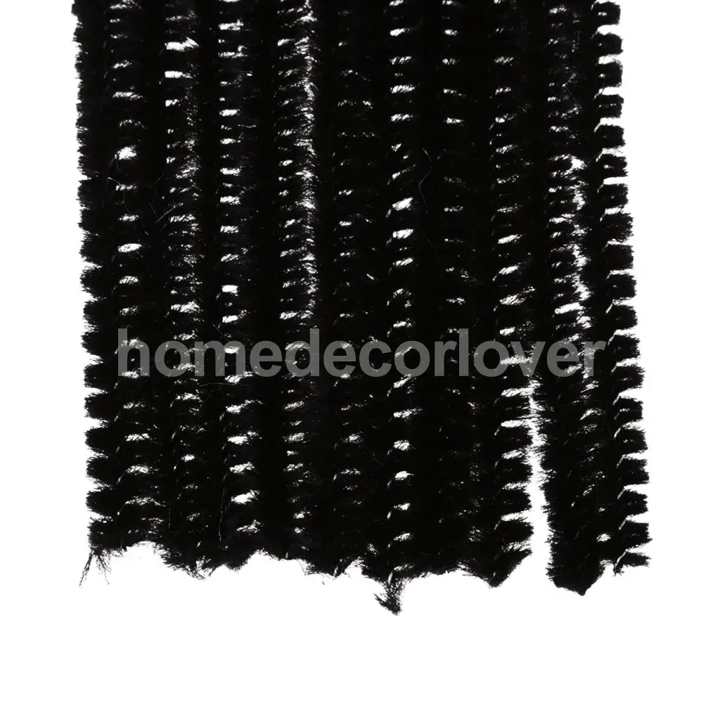 100 Pieces Chenille Stems Pipe Cleaners Kids Craft Twist Rods White & Black