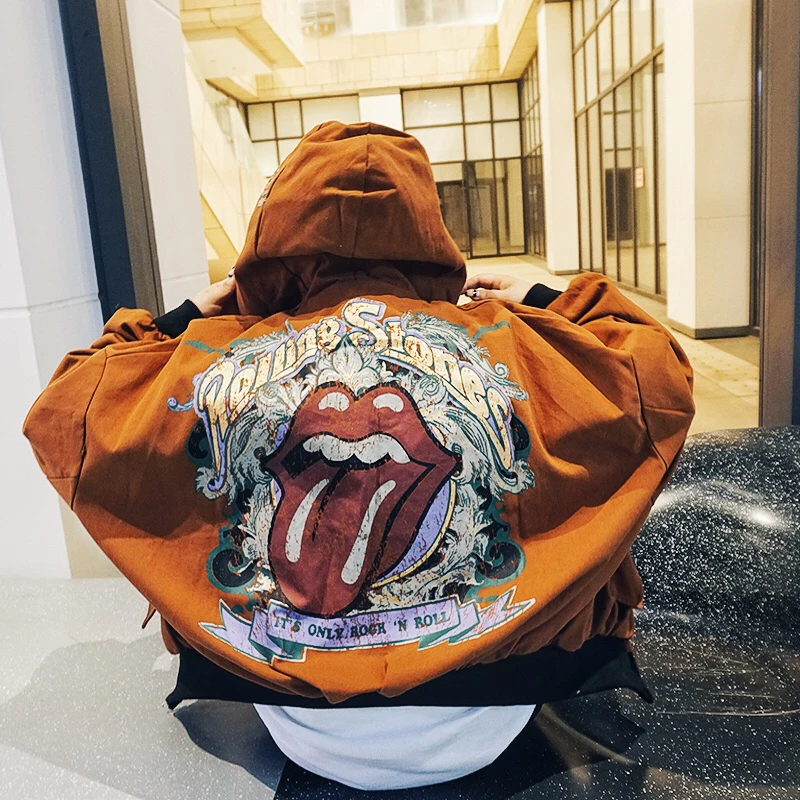 2019 Women Lady Autumn New Punk Rock Hip Hop Girls Teenager l Back Mouth Letter Print Loosen Jacket Bat Sleeve Coat
2019 Women Lady Autumn New Punk Rock Hip Hop Girls Teenager l Back Mouth Letter Print Loosen Jacket Bat Sleeve Coat