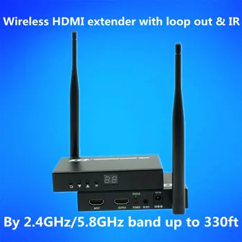 Super Quality 330ft Wireless HDMI Extender WIFI Transmitter 1080P Wireless HDMI Video Audio Sender Receiver With Loop out & IR
Super Quality 330ft Wireless HDMI Extender WIFI Transmitter 1080P Wireless HDMI Video Audio Sender Receiver With Loop out & IR