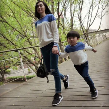 Family Clothes 2018 Winter Mother Daughter Clothes Korean Blue White Stitching Long Sleeves Pullover Sweater
Family Clothes 2018 Winter Mother Daughter Clothes Korean Blue White Stitching Long Sleeves Pullover Sweater