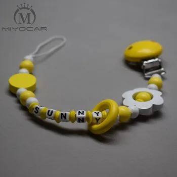 MIYOCAR personalized any name lovely yellow wooden beads dummy clip holder pacifier clips holder/Teethers clip for baby
MIYOCAR personalized any name lovely yellow wooden beads dummy clip holder pacifier clips holder/Teethers clip for baby