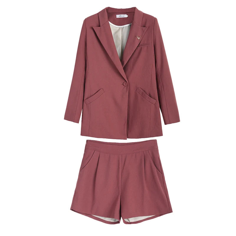 2 Pieces Set Blazer Suit Notched Collar Jacket and Short Pant Women Casual Pure Color Single Button Fashion Office Wear Blasers
2 Pieces Set Blazer Suit Notched Collar Jacket and Short Pant Women Casual Pure Color Single Button Fashion Office Wear Blasers