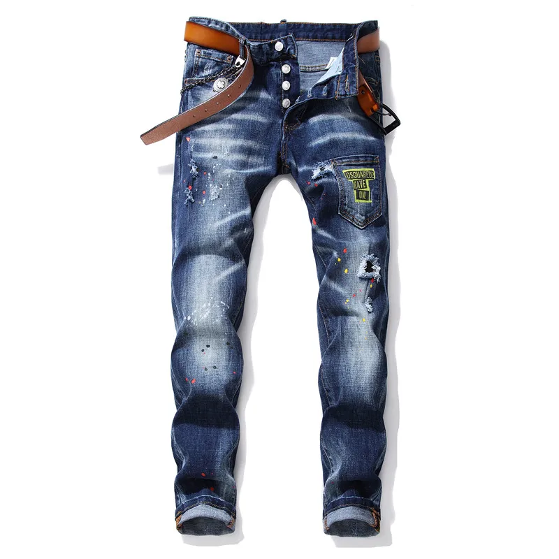 New Mens jeans stretch ripped skinny jeans men blue printed pants male trousers clothes streetwear Spring Autumn Winter hip hop
New Mens jeans stretch ripped skinny jeans men blue printed pants male trousers clothes streetwear Spring Autumn Winter hip hop