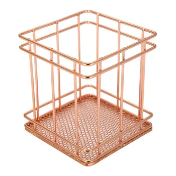 Rose Gold Wire Net Pencil / Pen Cup Square Iron Mesh Pen / Pencil Cup Stationery Organizer Desk Sorter For Office Home School
Rose Gold Wire Net Pencil / Pen Cup Square Iron Mesh Pen / Pencil Cup Stationery Organizer Desk Sorter For Office Home School