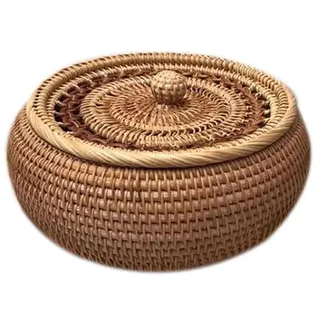 Rattan Weave Food Container Storage Box Handmade Organizer Kitchen Breathable Cans with Lid
Rattan Weave Food Container Storage Box Handmade Organizer Kitchen Breathable Cans with Lid