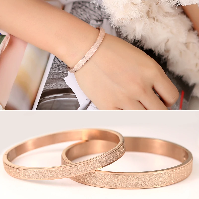 YUN RUO Frosted Surface Couple Bangle Titanium Steel Rose Gold Color Birthday Gift Woman Jewelry Free Shipping Never Fade
YUN RUO Frosted Surface Couple Bangle Titanium Steel Rose Gold Color Birthday Gift Woman Jewelry Free Shipping Never Fade