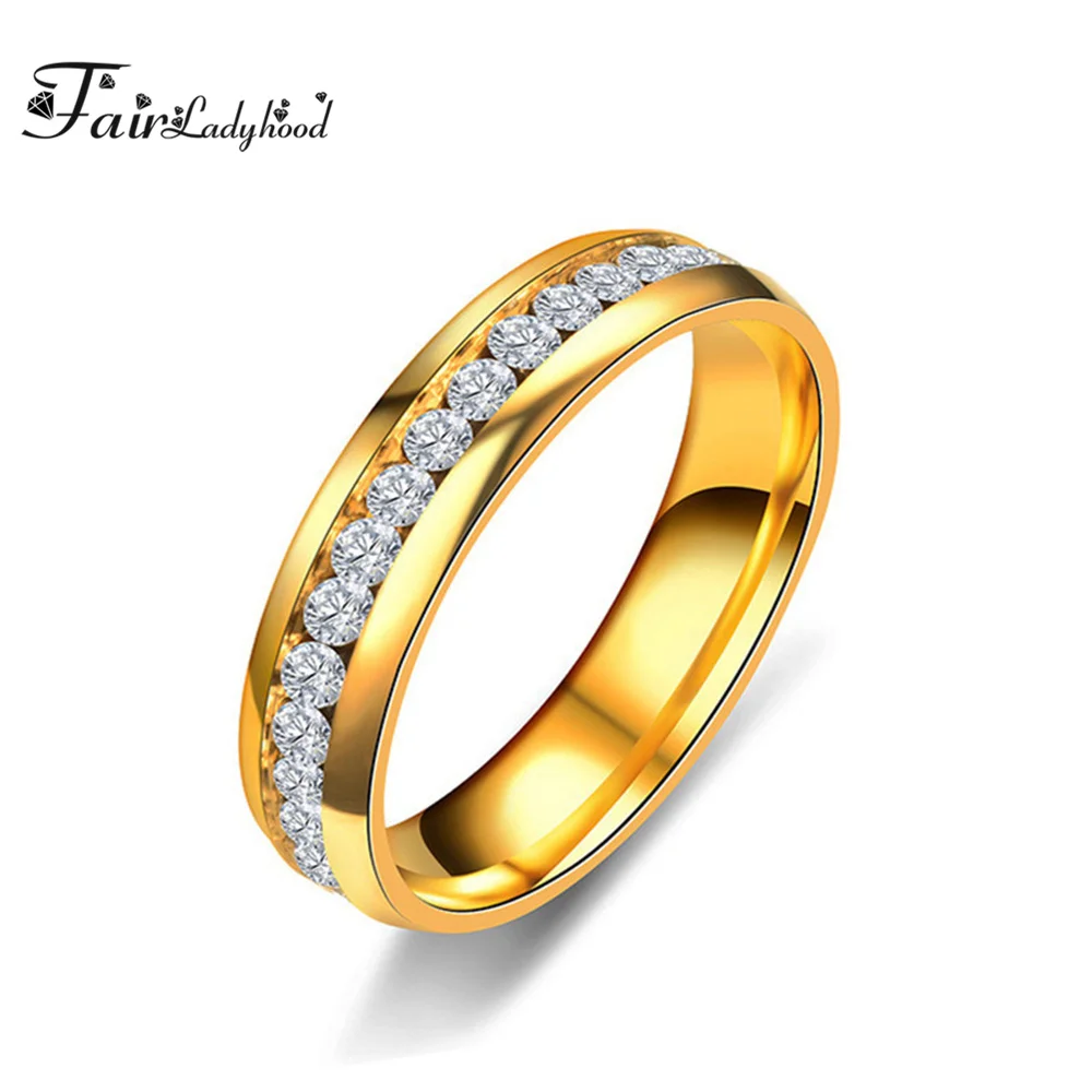 Фото FairLadyHood свадебное Черное золото однорядное кольцо средней длины из нержавеющей