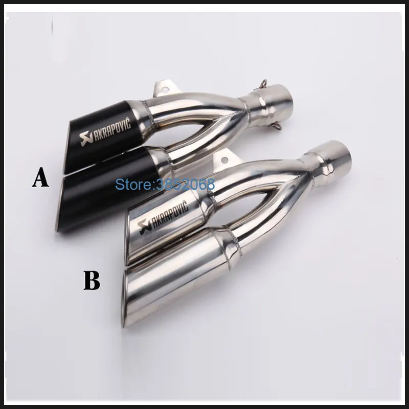 Inlet 51mm Motorbike Refit Exhaust Pipe Double Tube Outlet Muffler Port Thunder Z800 NINJIA300 | Автомобили и мотоциклы