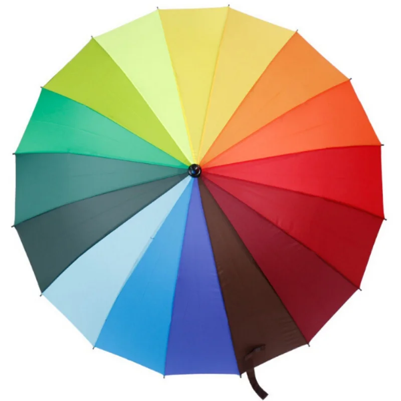 Waterpoof Rainbow Umbrellas Long-handle Straight Umbrellas For Female Sunny Big Rainy Umbrella Business Tools
Waterpoof Rainbow Umbrellas Long-handle Straight Umbrellas For Female Sunny Big Rainy Umbrella Business Tools