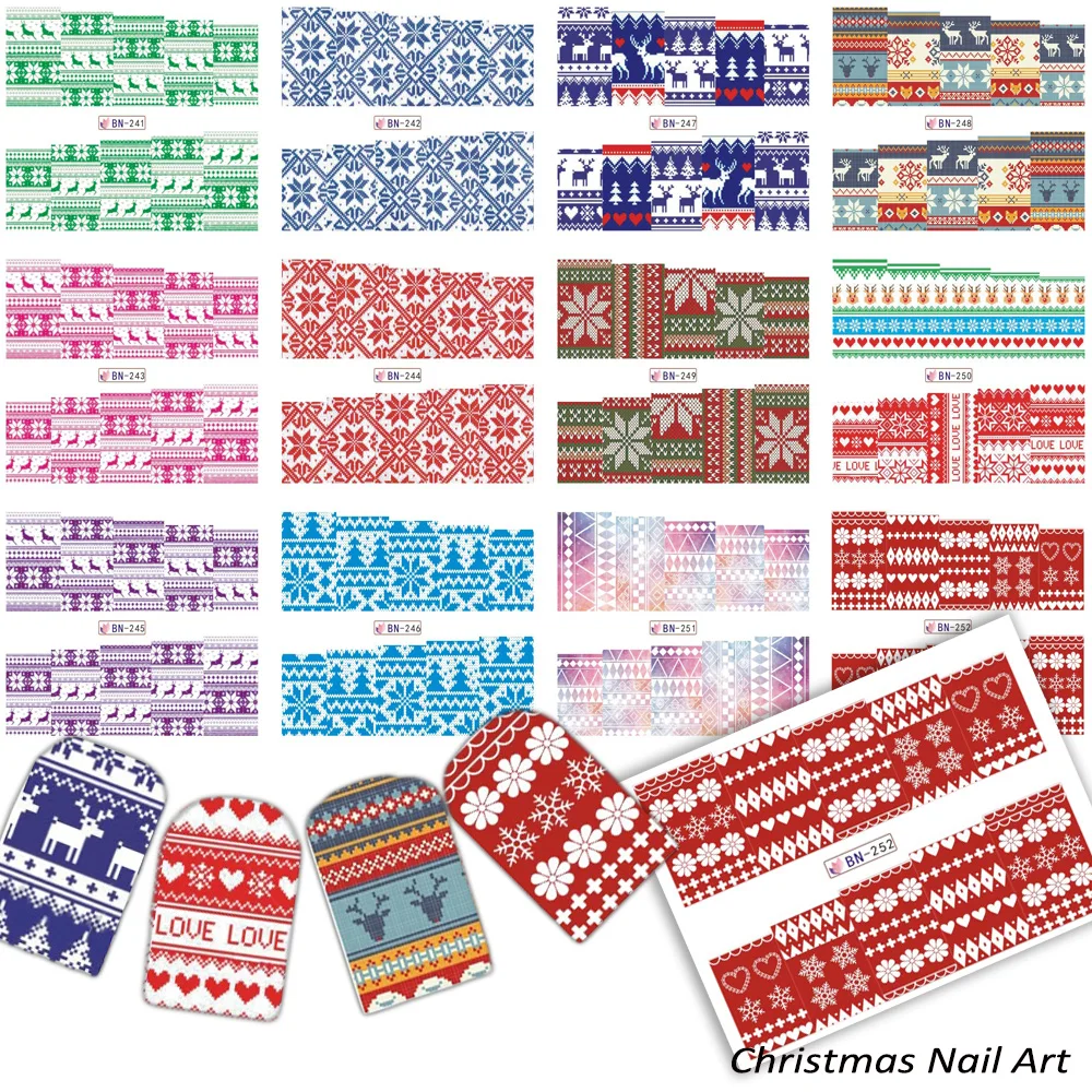 12 Designs Merry Christmas Tree Decorations Nail Art Stickers DIY Decals Water Transfer Printing Knitting Manicure TRBN241-252
12 Designs Merry Christmas Tree Decorations Nail Art Stickers DIY Decals Water Transfer Printing Knitting Manicure TRBN241-252