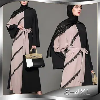 New Fashion Muslim Dress Abaya Robe Dresses Casual Kaftan Plus Size Robe stitching lace Vintage Dresses a654
New Fashion Muslim Dress Abaya Robe Dresses Casual Kaftan Plus Size Robe stitching lace Vintage Dresses a654