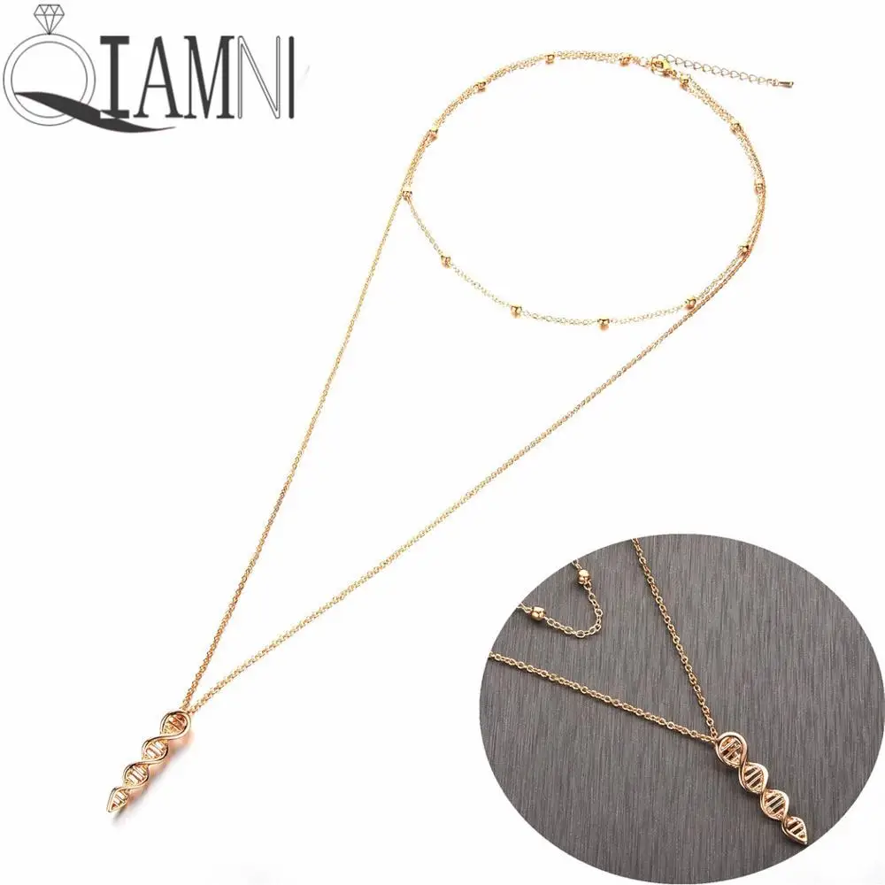QIAMNI Multi Layer DNA Science Chemistry Molecule Geometric Polygon Pendant Necklace Choker Handmade Collares Party Jewelry Gift
QIAMNI Multi Layer DNA Science Chemistry Molecule Geometric Polygon Pendant Necklace Choker Handmade Collares Party Jewelry Gift
