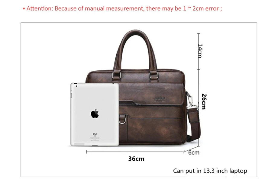 JEEP BULUO Men Briefcase Bag High Quality Business Famous Brand Leather Shoulder Messenger Bags Office Handbag 13.3 inch Laptop JEEP BULUO Men Briefcase Bag High Quality Business Famous Brand Leather Shoulder Messenger Bags Office Handbag 13.3 inch Laptop