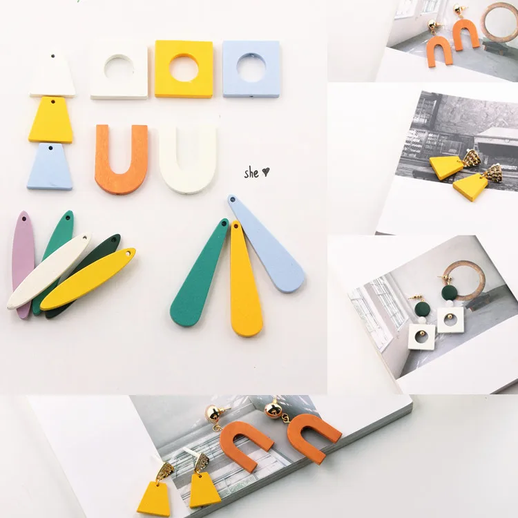 Solid Geometric Wooden Square Trapezoidal Pendant Eardrop Charms Diy Jewelry Handmade Material Finding 6pcs
Solid Geometric Wooden Square Trapezoidal Pendant Eardrop Charms Diy Jewelry Handmade Material Finding 6pcs