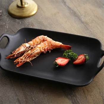 Ins Nordic Ceramic Storage Tray with Handle European Chic Rectangle Dessert Fruit Salad Food Kitchen Storage Plate Table Decor 
Ins Nordic Ceramic Storage Tray with Handle European Chic Rectangle Dessert Fruit Salad Food Kitchen Storage Plate Table Decor